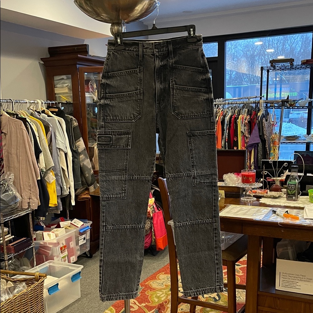 SLVRLAKE Savior Cargo Grunge  Denim Jeans W26 NWT Oversized Pockets Utility